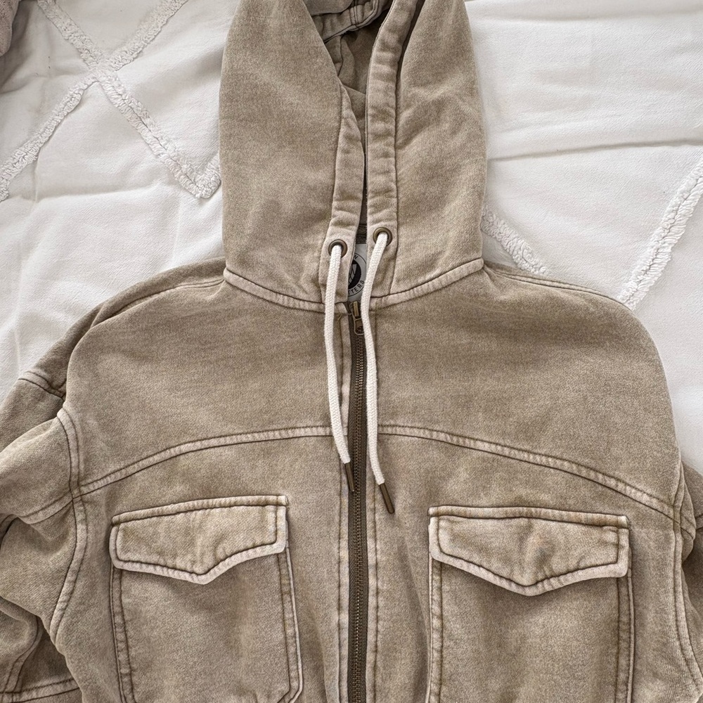 Vintage Style Beige Hoodie